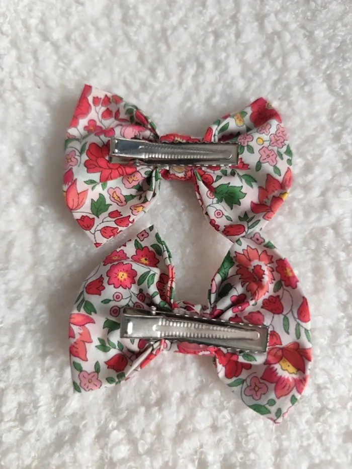 Lot de 2 barrettes pinces liberty fleuri - photo numéro 2