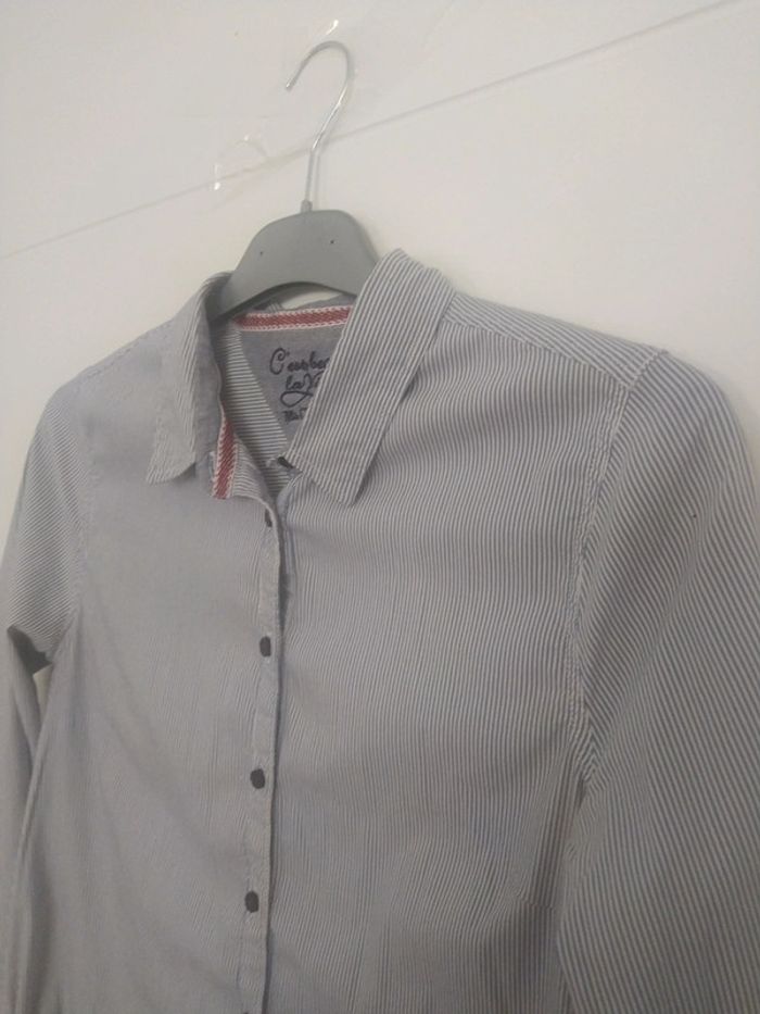 Chemise tailleur gris foncé rayée - photo numéro 2