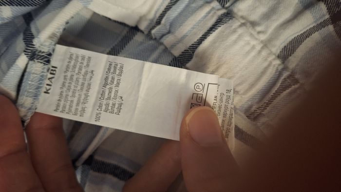 Ensemble pyjama en flanelle léger bleu et blanc  à carreaux - photo numéro 4