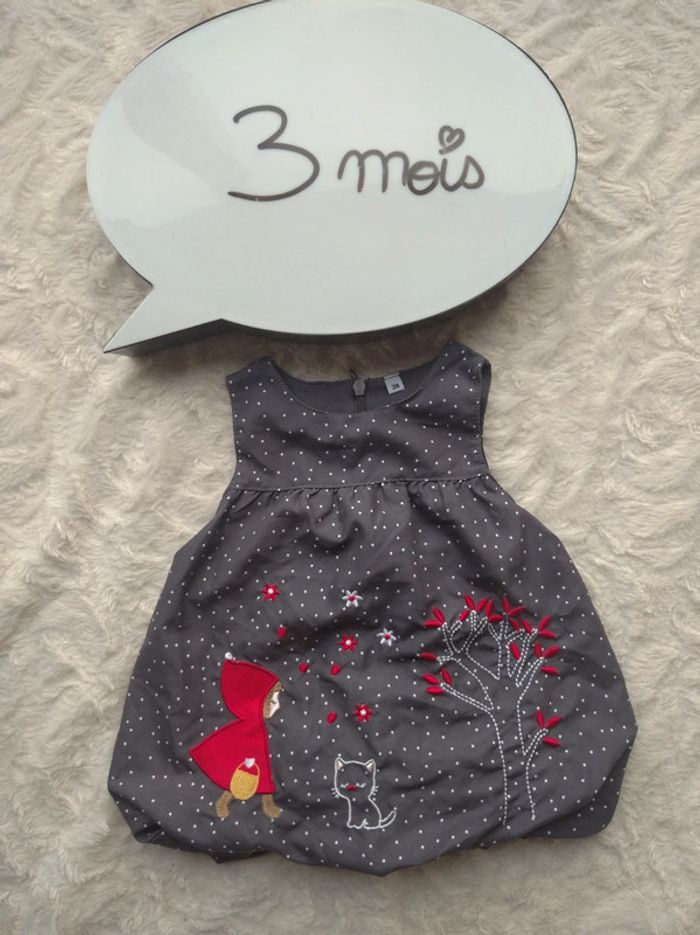 Robe boule doublée Fille 3 mois petit chaperon rouge et le chat