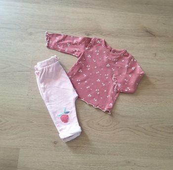 🩷 Ensemble tee-shirt ML et bas de jogging 3mois Kiabi #emyfleury_3moisfille