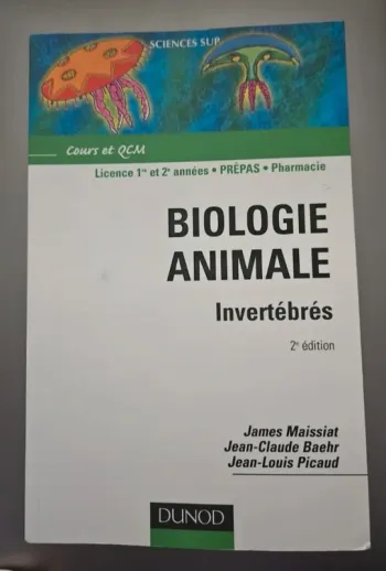 Livre Biologie animale Invertébrés