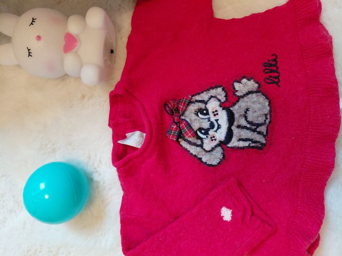 Pull en laine rouge – 6 mois - photo numéro 2