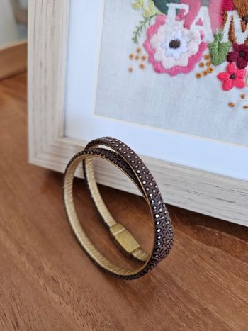 Bracelet double tour cuir femme