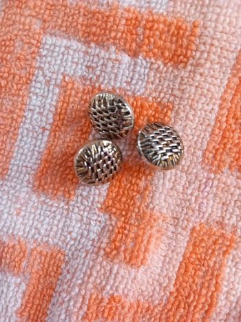 🟩3 boutons couleur argenté