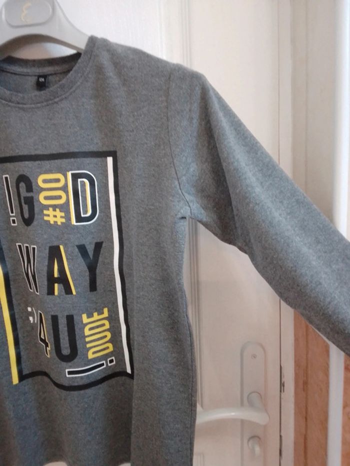 T-shirt gris chiné foncé T.12 ans - photo numéro 7