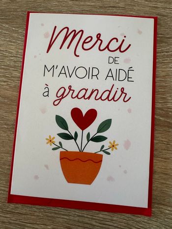 Carte et enveloppe Merci Maîtresse 
