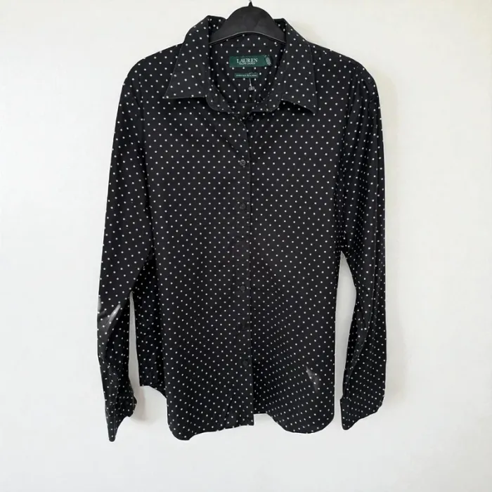 🖤 Chemise noir à Pois/ Lauren -Ralph-Lauren / LG 🖤