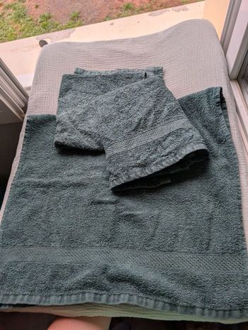 Lot de 3 serviettes vert foncé