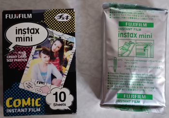 Lot Film Instax Mini Fujifilm Monopack 10 poses Standard + 10 poses Comic Neuf