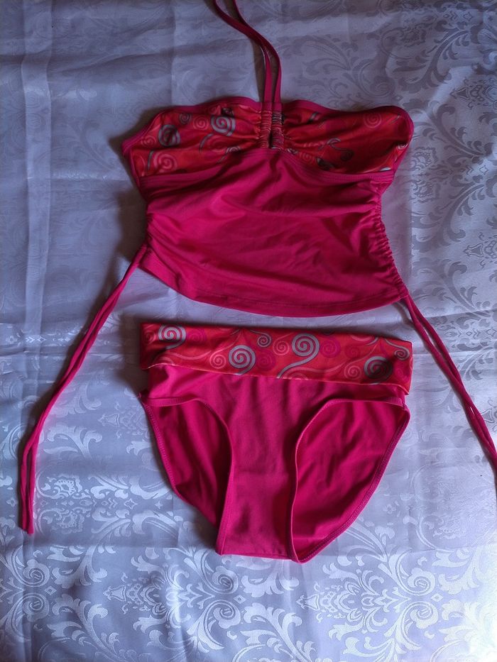 Maillot de bain 2 pièces rose et orange Taille S