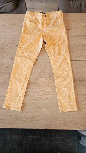 Pantalon skinny, jaune et blanc, ajustable, Okaïdi, 14 ans, nickel