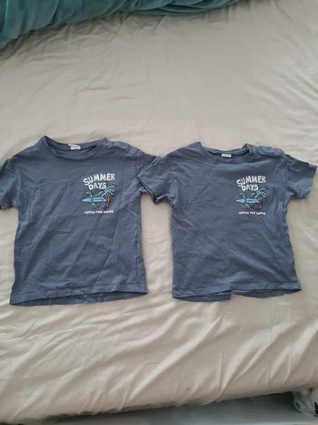 Lot 2 t shirt coton été bébé enfant garçon 92cm 1an et demi à 2ans h&m