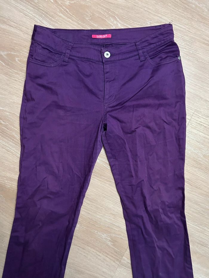 Pantalon violet jean droit - photo numéro 2