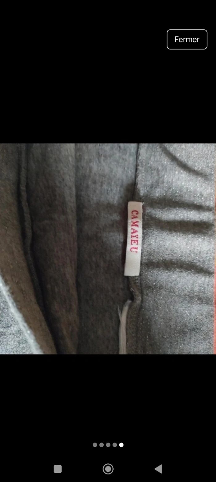 Jupe gris argentée taille élastique Camaïeu - photo numéro 5