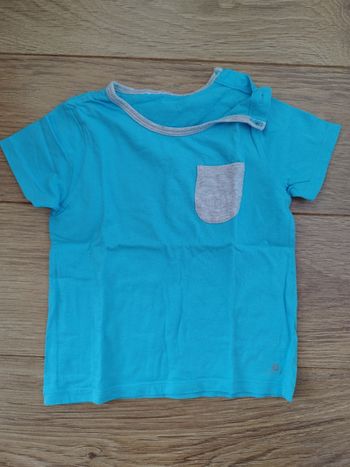 T-shirt manches courtes bleu et gris Domyos - 3 ans