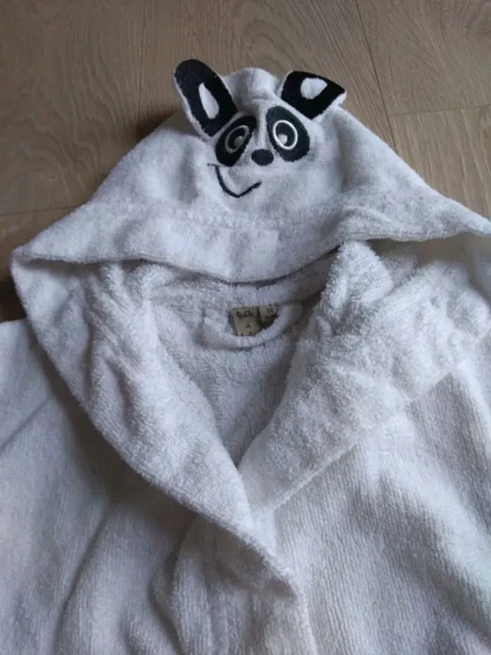 Peignoir éponge blanc panda Boite à malices 18 mois - photo numéro 2