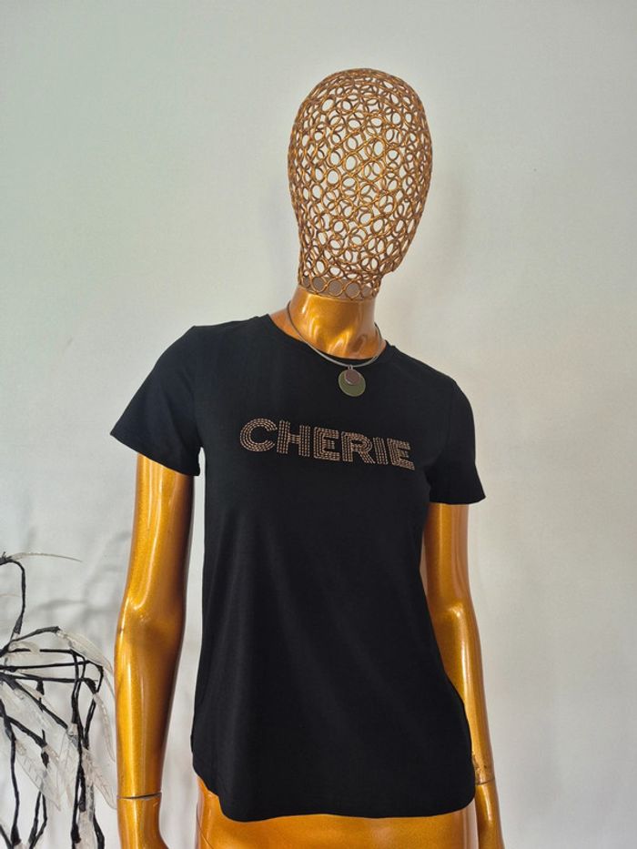 Tee-shirt Noir Manches Courtes Femme Taille L/40