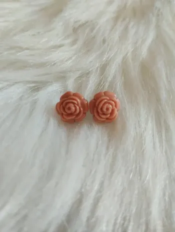 🌸Boucles d’oreilles Roses Abricot 🌸
