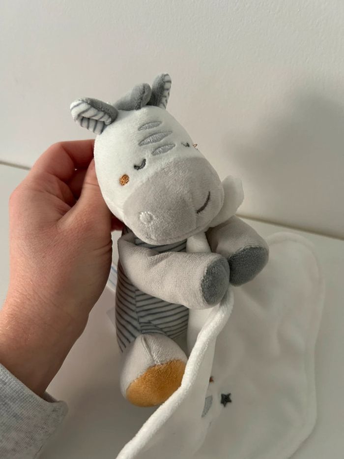 Doudou mouchoir zèbre sucre d’orge - photo numéro 5