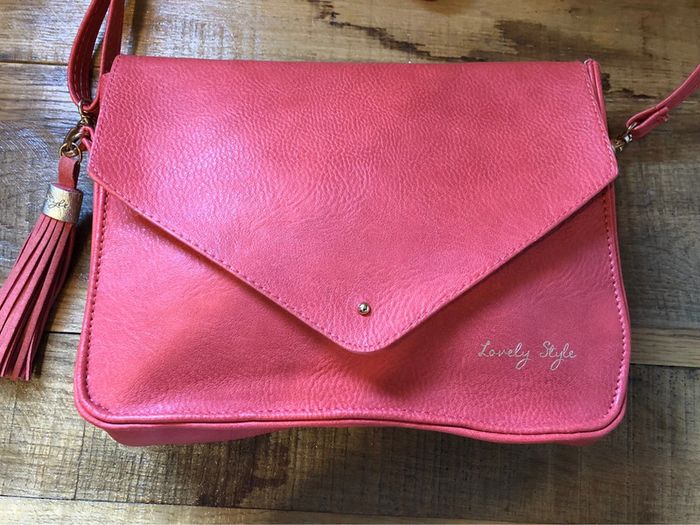 Sac bandoulière corail et tissu ananas - photo numéro 3