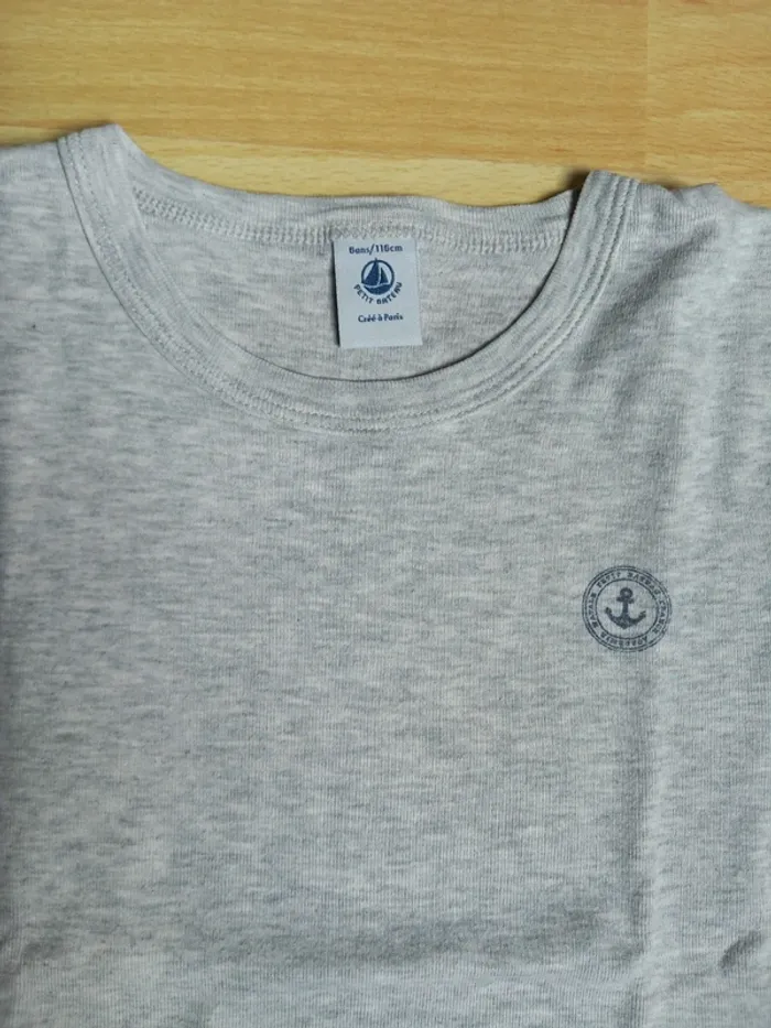 Tee-shirt maillot de corps gris Petit Bateau 6 ans - photo numéro 3
