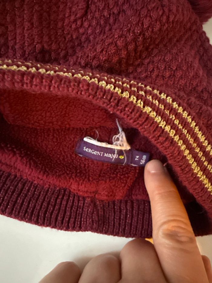 Bonnet bordeaux Sergent Major – Taille 4 - 56 cm - photo numéro 2