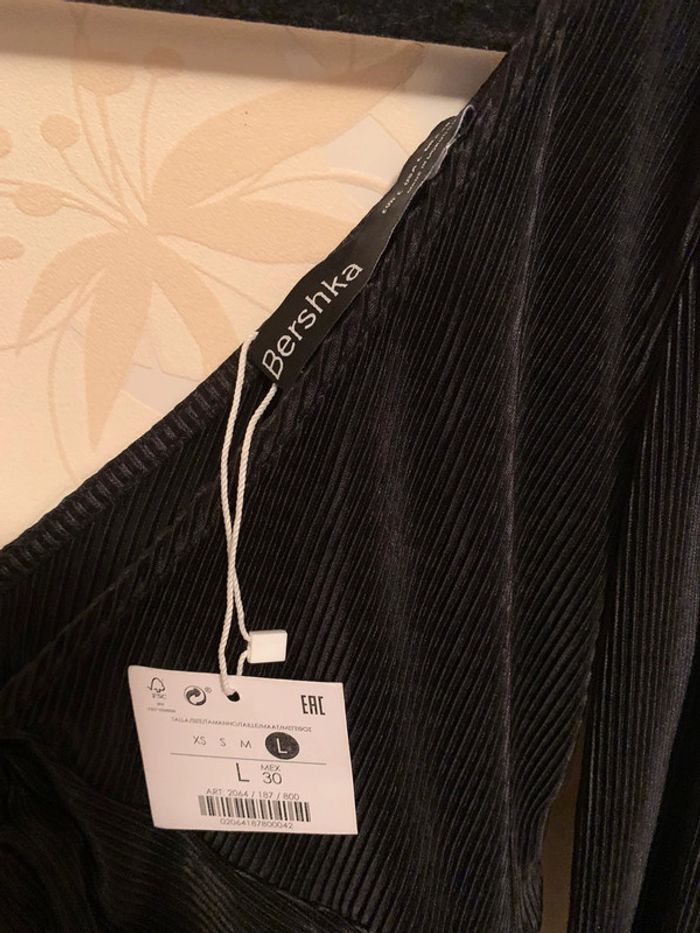 Crop top plissée noir - photo numéro 6