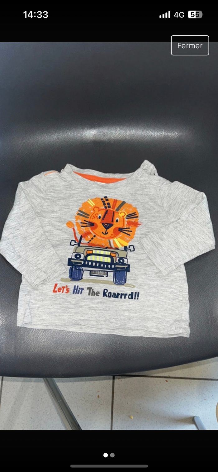 Deux tee shirt manches longues 6M