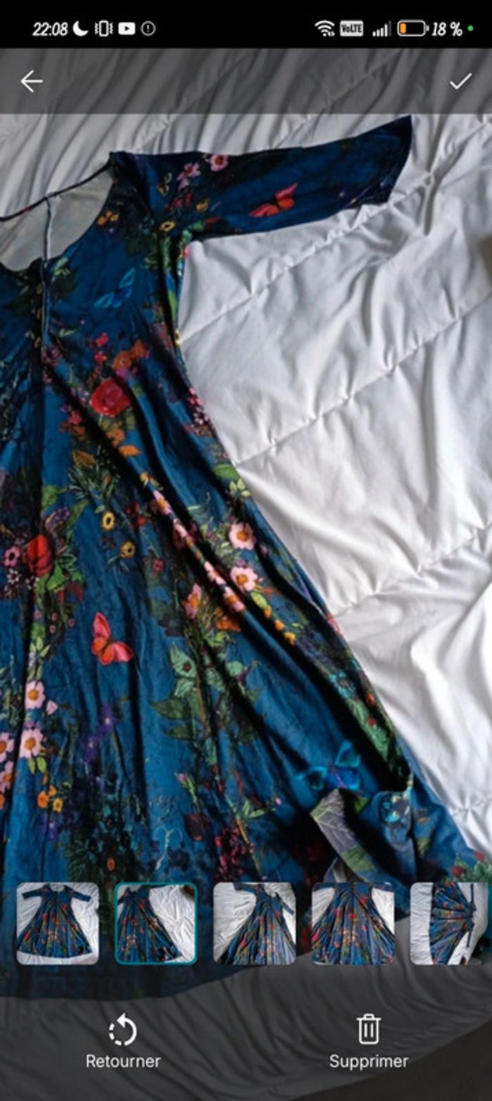 Robe femme XL 42 motif papillon manches longues - photo numéro 2