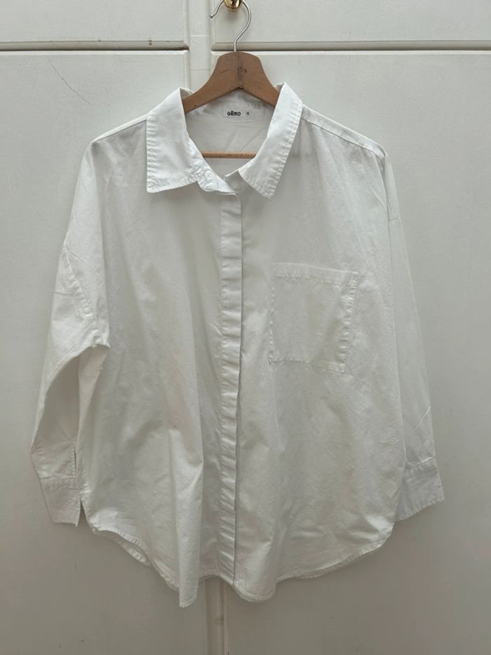 Chemise femme gemo blanche coton taille 40 été manches 3/4
