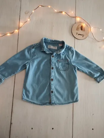 Chemise en jean manches longues bébé 9 mois – Zara 👕
