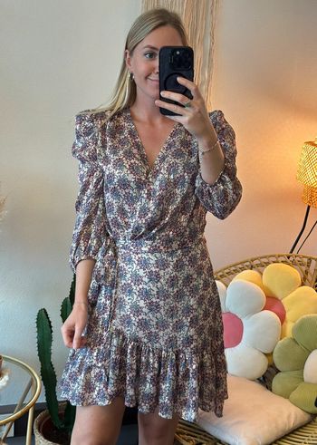 Belle robe coupe portefeuille à motifs fleuris taille 36 - Morgan