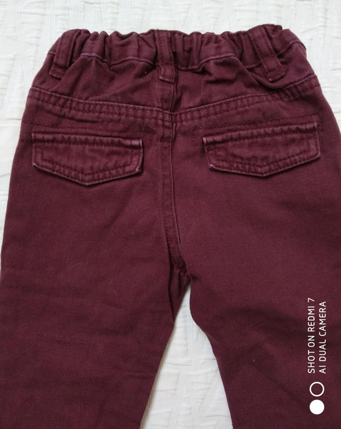 Gemo pantalon Jean Bordeaux 18 mois - photo numéro 2