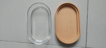 Beurrier en verre et bois