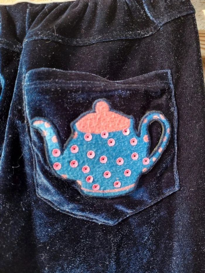 Ensemble billieblush velours bleu nuit 🕰 pantalon jogging et haut manches longues 6 ans - photo numéro 4