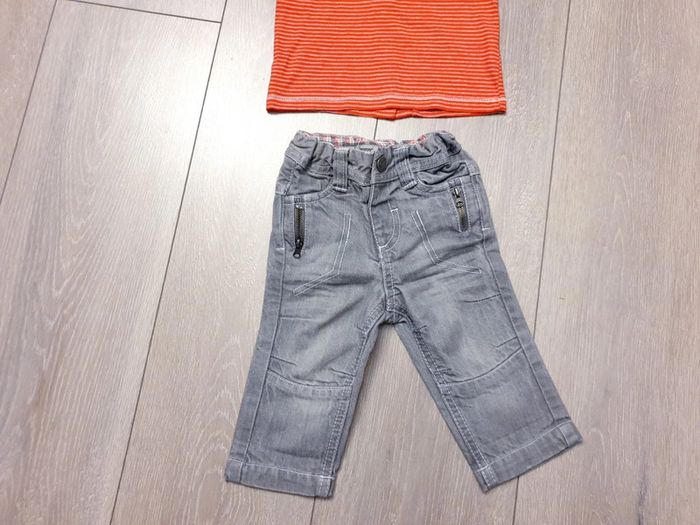 Ensemble orange & gris. Garçon 6 mois. Marque Kiabi/ Tape à l'oeil - photo numéro 3
