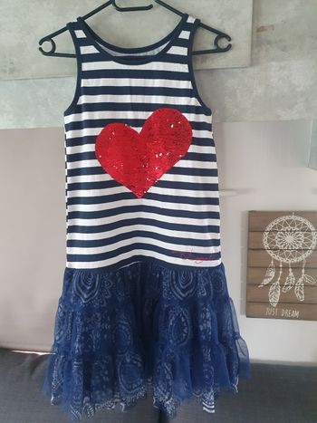 Robe avec cœur rouge ou argenté 