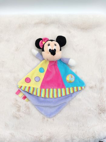 Doudou plat souris Minnie rose jaune bleu mauve DISNEY NICOTOY éléphant Simba