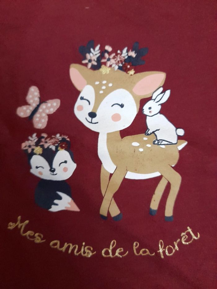 T-shirt 23 mois 86 cm bordeaux - photo numéro 4