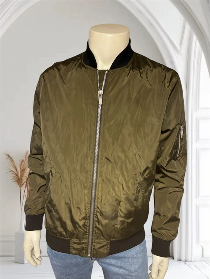 Blouson homme Zara kaki brillant - Taille XL (comme neuf)