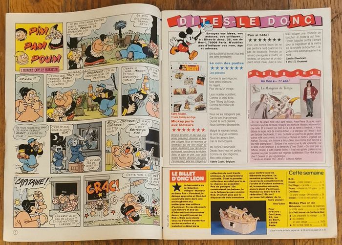 Ancien journal de mickey avec cadeau Arche de Noé 1988 N°1870 vintage - photo numéro 6