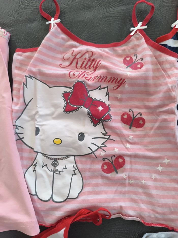 Lot de 4 débardeurs maillots de corps sans manches et 2 shorty 6-8 ans hello kitty - photo numéro 5