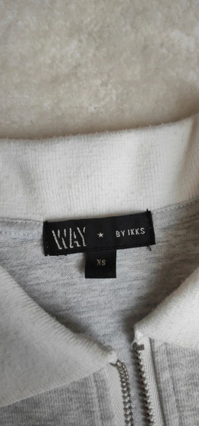 Petite robe Polo grise col blanc sans manches Way by IKKS XS zip décolleté - photo numéro 6