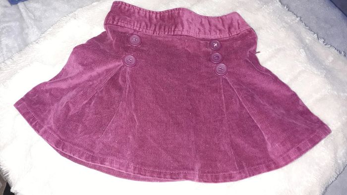Jupe velours violet rose Vinyl Fraise 5 ans boutons fermeture