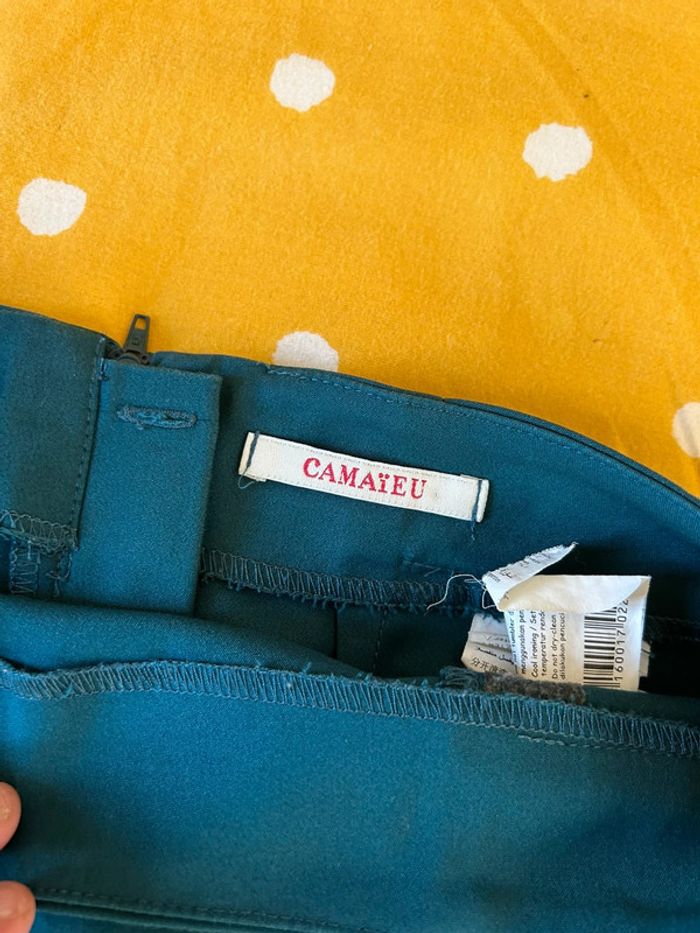 Mini jupe camaïeu taille 36 turquoise coton - photo numéro 4