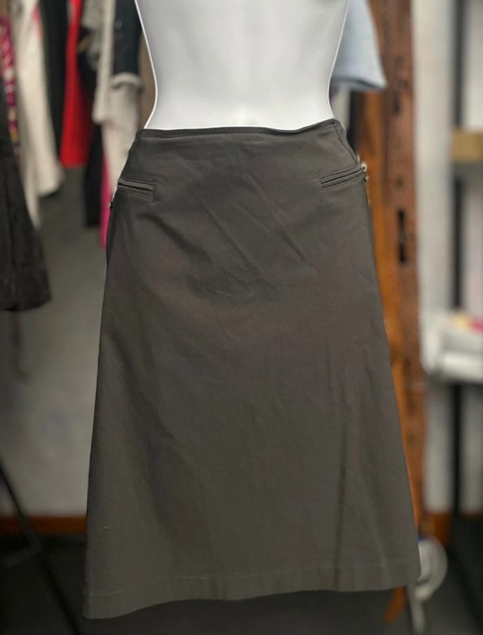 Jupe y2k grise droite style streetwear 2 fausses poches