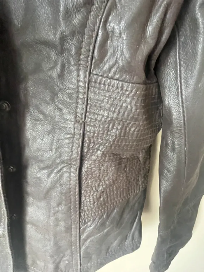 Veste en cuir marron - photo numéro 3