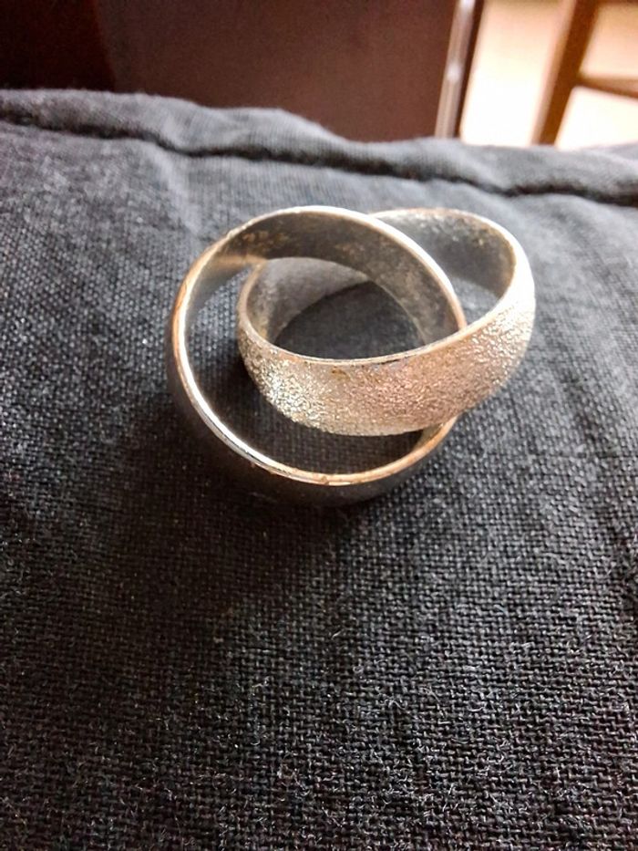 Bague Large Design Entrelacé - Argentée Mat et Brillant - Tendance - photo numéro 4