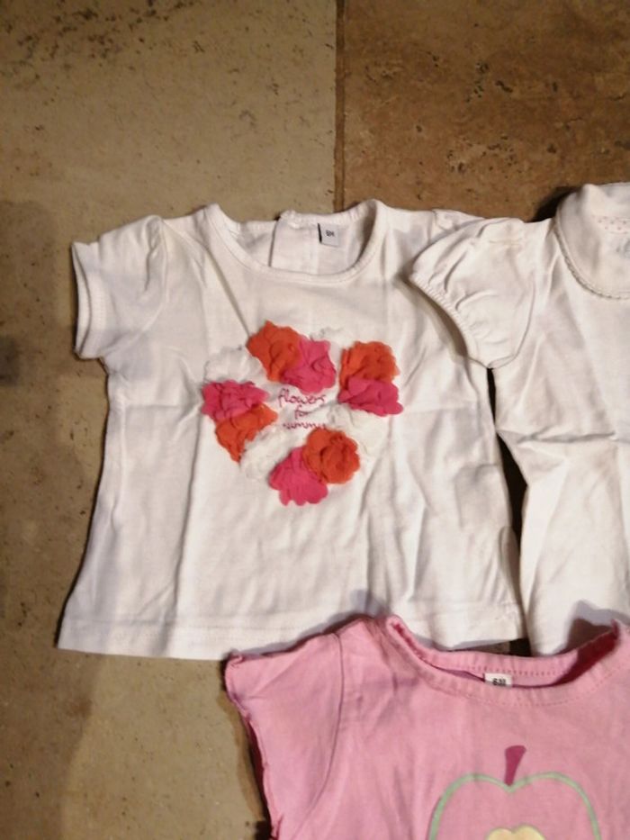 Lot de 3 t shirt manches courtes fille en 6 mois - photo numéro 2